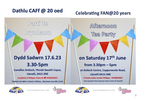 English and Welsh Llanellli celebration posters